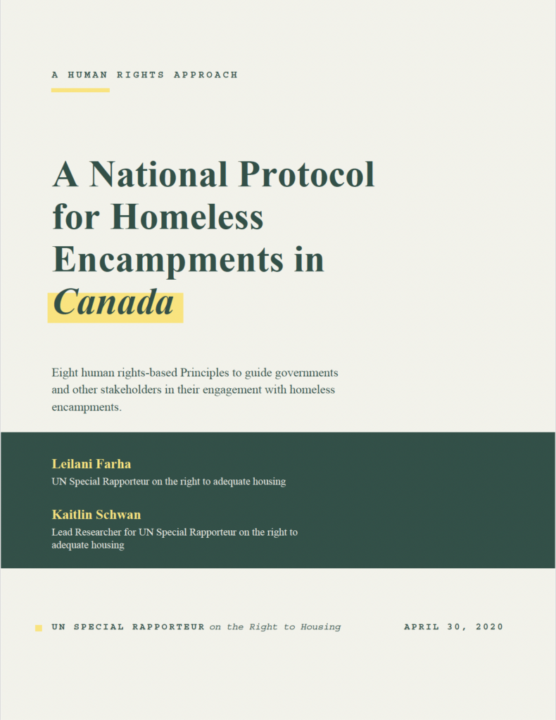 A National Protocol on Homeless Encampments: A Human Rights Approach